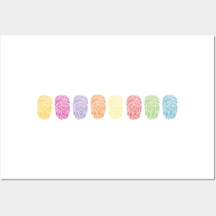 Colorful finger prints Posters and Art